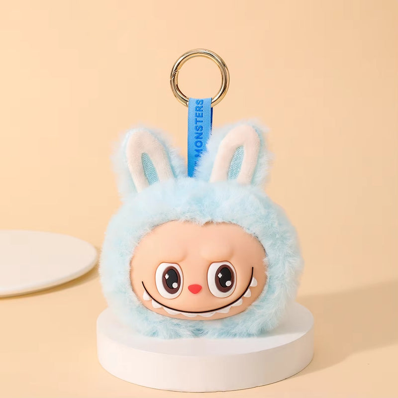 LABUBU Monsters Mugshot Keychain Plush | Labubu Furry Keychain | Cute & Fluffy Collectible Charms