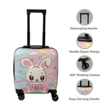 Trendy Kids Rabbit Printed Hard-Sided Trolley Bag