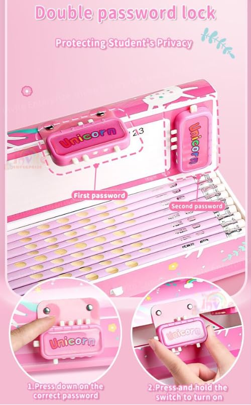 Multi-Layer Pencil Box with Code Lock – Large Capacity, Secret Compartment & Secure Storage Pen Case for Kids