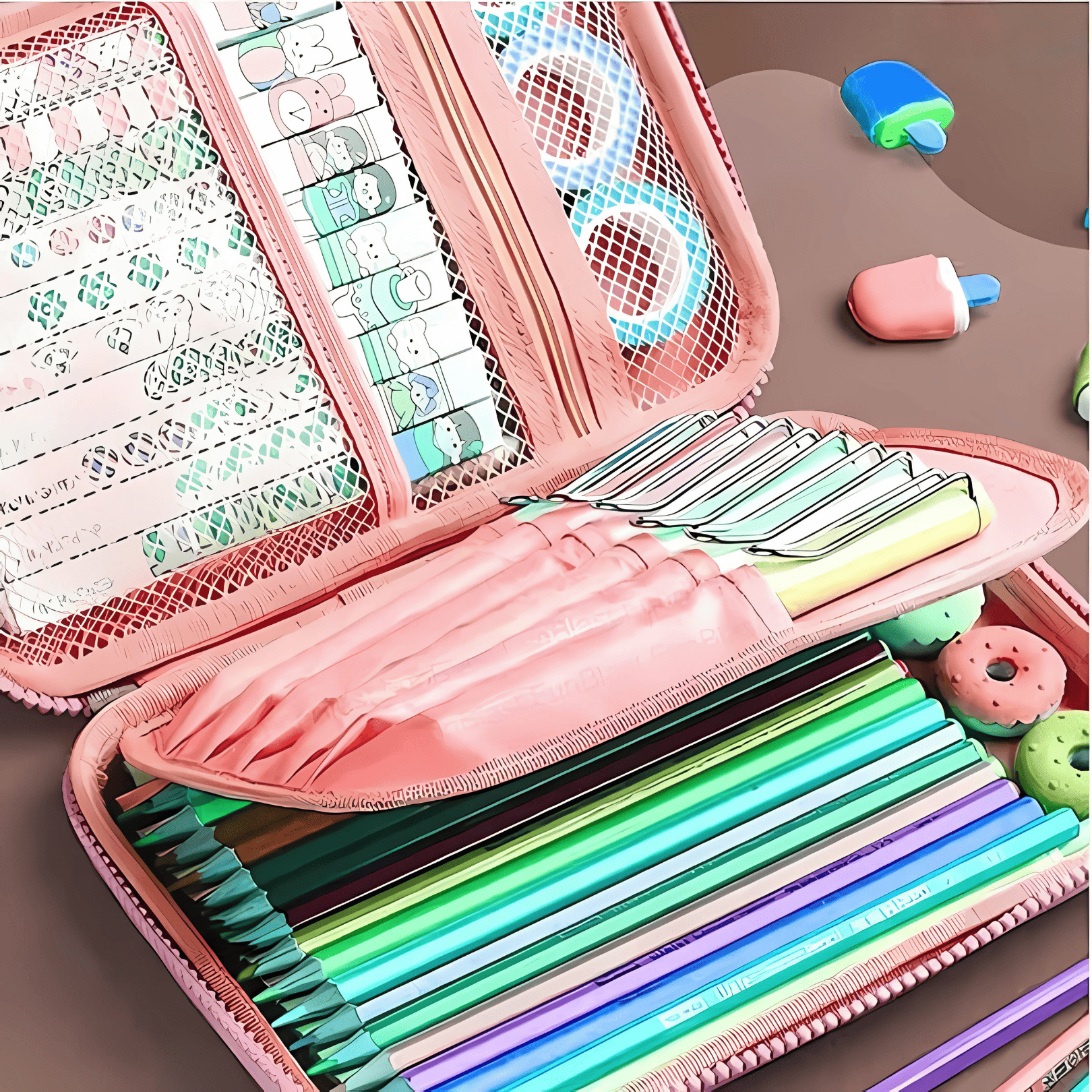 3D Cartoon Face Pencil Case For Kids in size of Large & Small (Pack of 1)