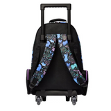 🐾 Smiggle All Stars “Wild Life Black Cat Glitter” Light & Roll Trolley Backpack – Approx. 18L