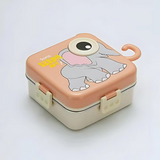 3D Big Eye Elephant Shaped Double Decker Lunch Box for Kids