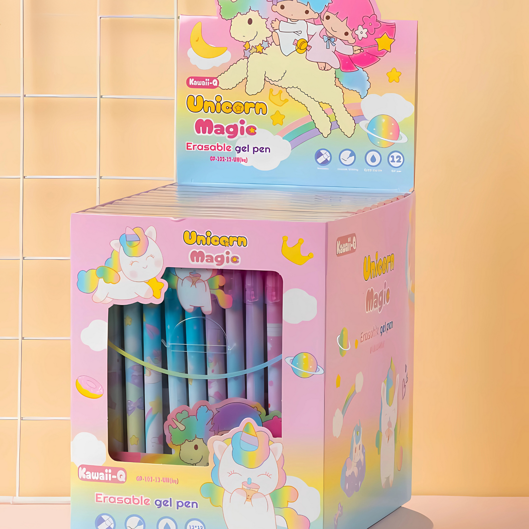 Erasable Gel Pens with Magic Eraser for Kids - Pack Of 1 (12 Pens)