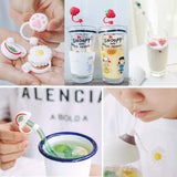 Silicone Straw Tips Covers (Pack of 2) - Reusable, Dust-Proof, Fun Designs for 6-8 mm Straws