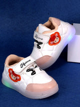 Kids' White LED Sneakers with Velcro Strap