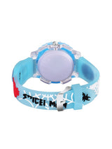 Kids - Boys Patterned LED Dial & Straps Analogue Watch - Spider SkyBlue