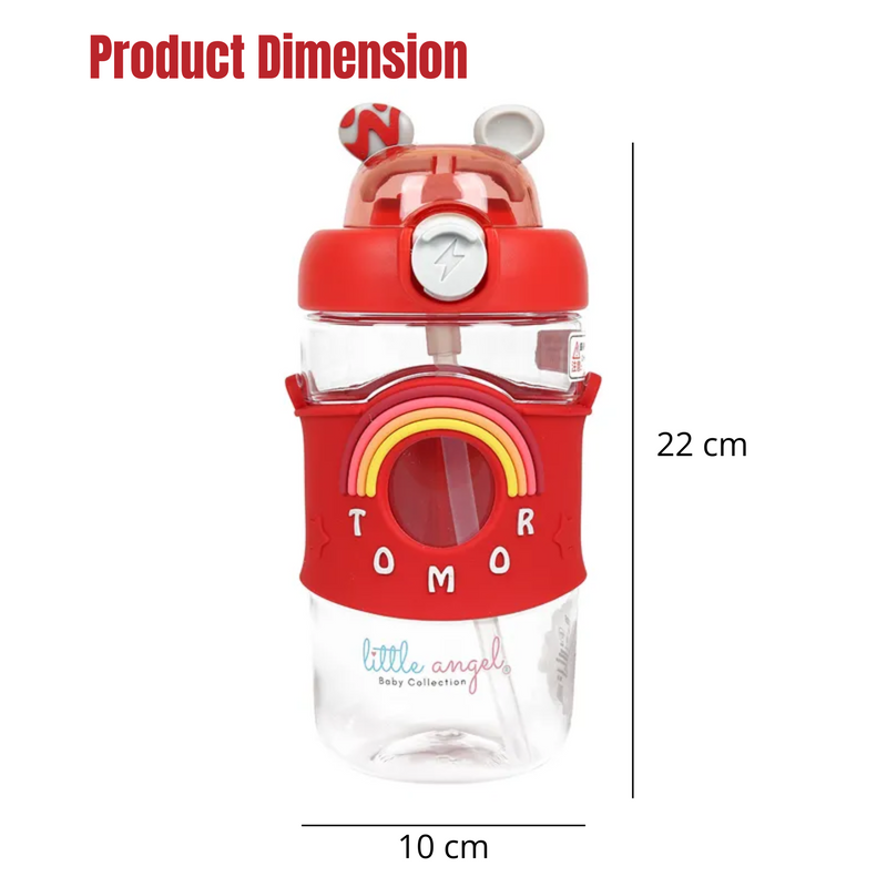 Kids Water Bottle with Straw – 480ml Capacity