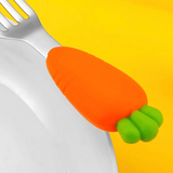 Drop-Resistant Kids Tableware Set – Stainless Steel Spoon and Fork for Self-Feeding - Carrot Design spoon_carrot_222