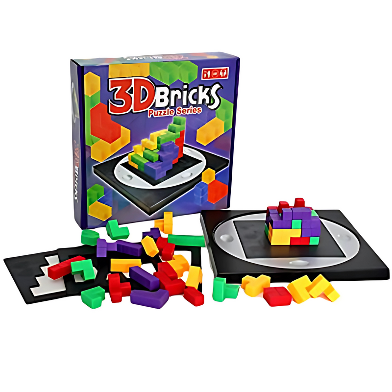 3D Square Grid Parent-Child Bricks Puzzle Game