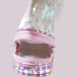 Sequins Shoe Shape Spacious Multipurpose Organizer Pvc Pouch