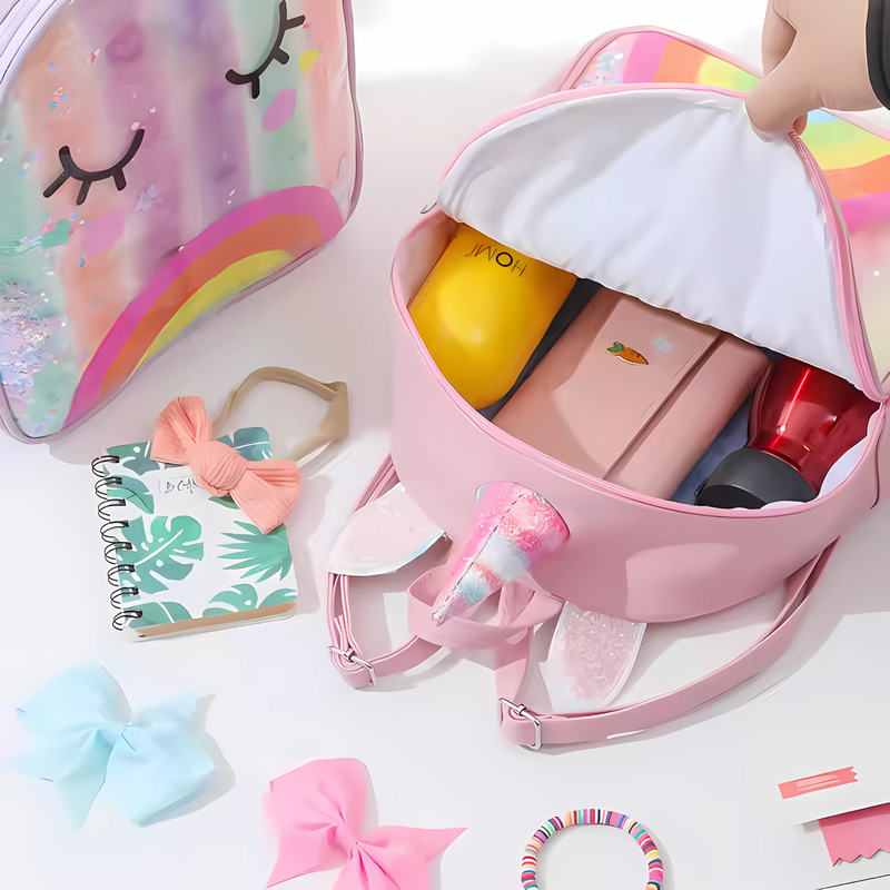 Stylish Unicorn Horn Design Leather Backpack for Kids