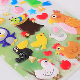 Cute 3D Bird Theme Textured Squishes Puffer Sticker Set