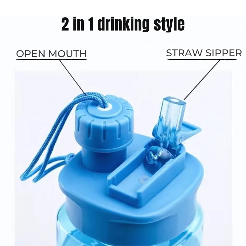 Square Shaped Water Bottle with Straw - 710ml