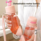 U-Shaped Dual Detachable Compartment Sports Water Bottle - 800ml(400ml each)