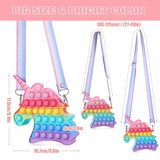 2-in-1 Unicorn Shaped Pop Fidget Toy Shoulder Bag for Kids