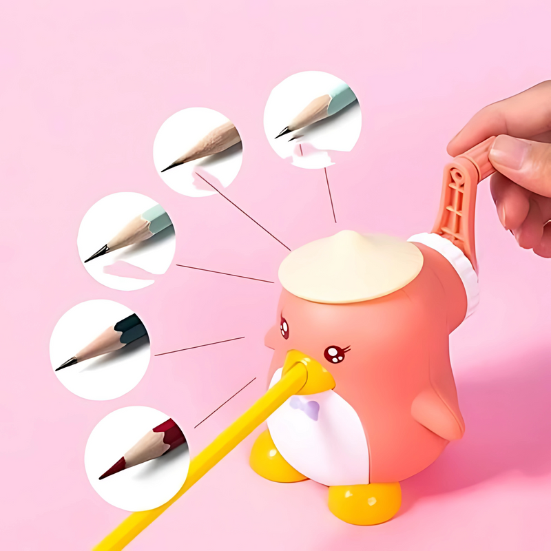 Penguin Shaped Manual Pencil Sharpener for Kids