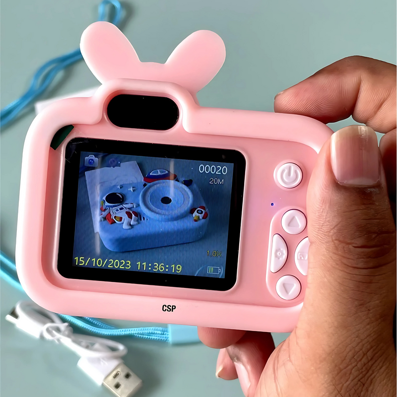 Mini Digital Kids Camera for Girls-Rabbit & Panda Cover