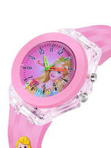 Girls Printed Dial & Rubber Strap Analogue Watch - Pink Barbie Kids