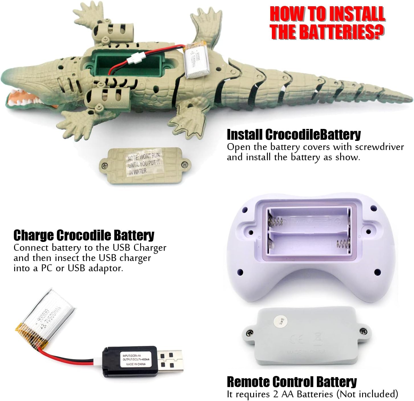 🐊 Realistic RC Crocodile – Remote Control Toy for Kids & Adults