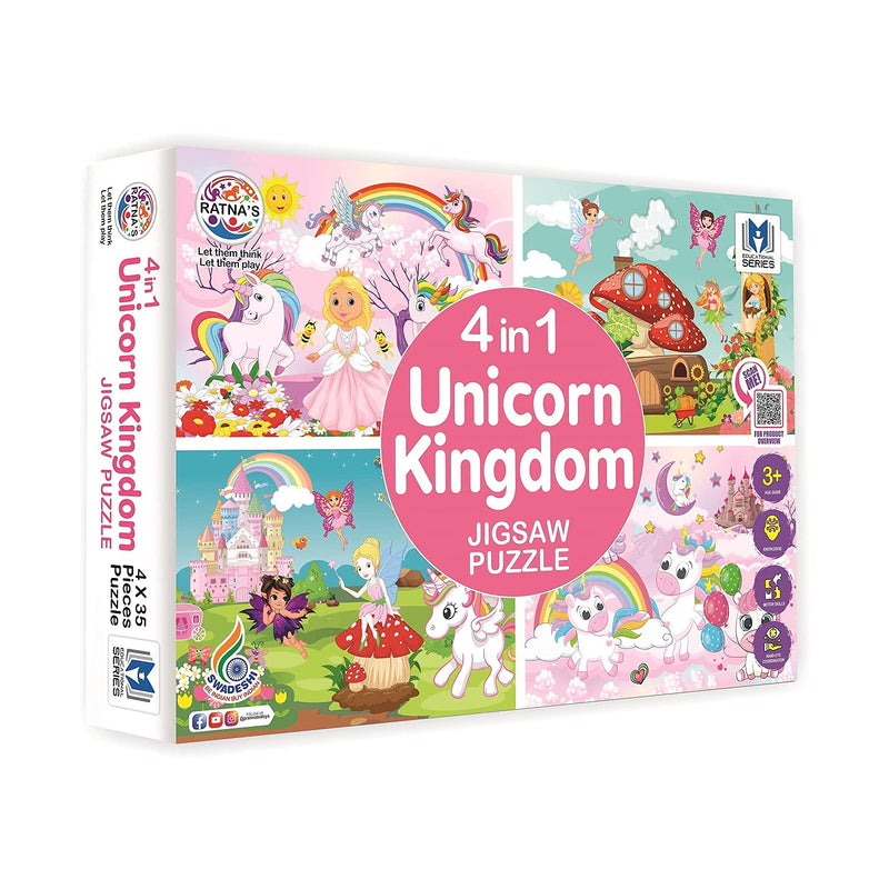 Fun Learning Unicorn Jigsaw Puzzle for Kids - 4 in 1