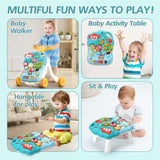 Baby Walker 2-in-1 Detachable Walker with Adjustable Speed and Table, Early Learning Activity Centre for Babies