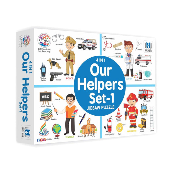 4-in-1 Our Helpers Set Jigsaw Puzzle for Kids - Multicolor