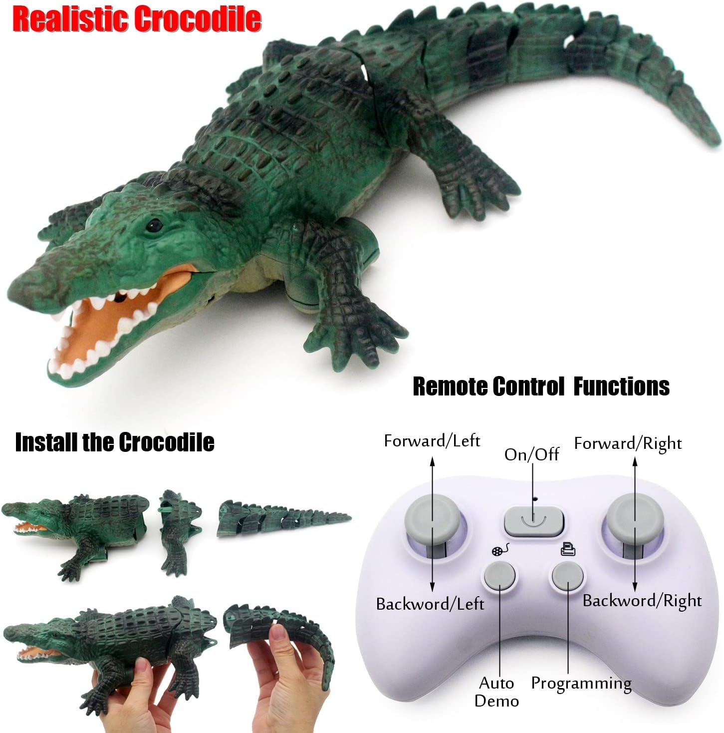 🐊 Realistic RC Crocodile – Remote Control Toy for Kids & Adults