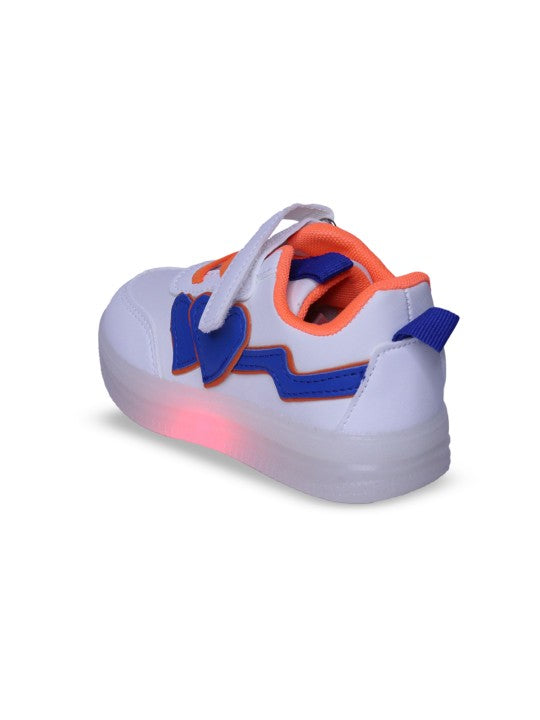 Kids' White LED Sneakers with Velcro Strap