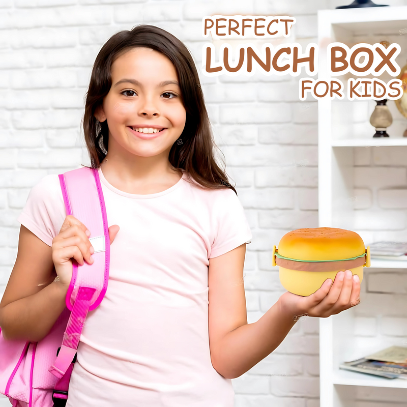 Burger Shaped Plastic Lunch Box for Kids