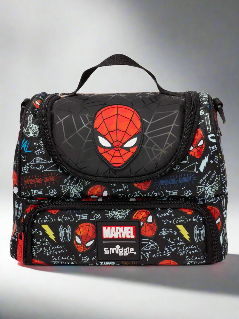 Smiggle Stylish Kids Lunch Box Bag | Double Layer, Insulated & Leakproof Tiffin for Boys & Girls | Cartoon Printed Lunch Carrier (Spiderman, Barbie, Hello Kitty, Marvel, Minecraft, Unicorn)