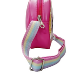 Holographic Rainbow Crossbody Bag with Sequins & Bow – Cute Shoulder Bag for Girls