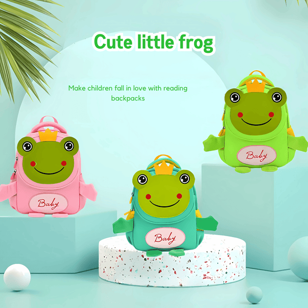 Cute Frog Shaped Backpack For School Kids