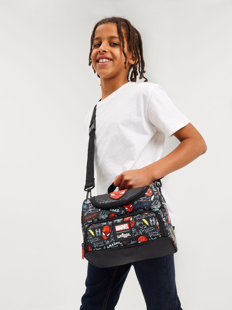 Smiggle Stylish Kids Lunch Box Bag | Double Layer, Insulated & Leakproof Tiffin for Boys & Girls | Cartoon Printed Lunch Carrier (Spiderman, Barbie, Hello Kitty, Marvel, Minecraft, Unicorn)