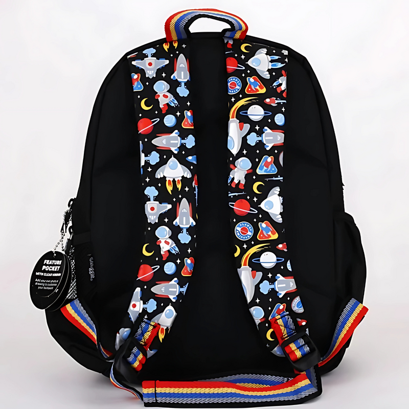 3D Design Backpack with Front Pocket for Kids- Astronaut Theme