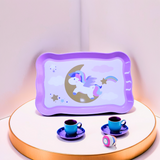 Unicorn Tea Party Set for Little Girls – Pretend Play Tea Set with Teapot, Cups, Desserts & Carrying Case – Perfect Birthday Gift for 3-8 Year Olds