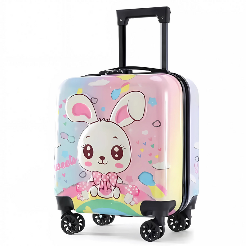 Trendy Kids Rabbit Printed Hard-Sided Trolley Bag