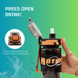 800ml Water Bottle with Straw, Push Lock Lid & Adjustable Strap - Pack of 1