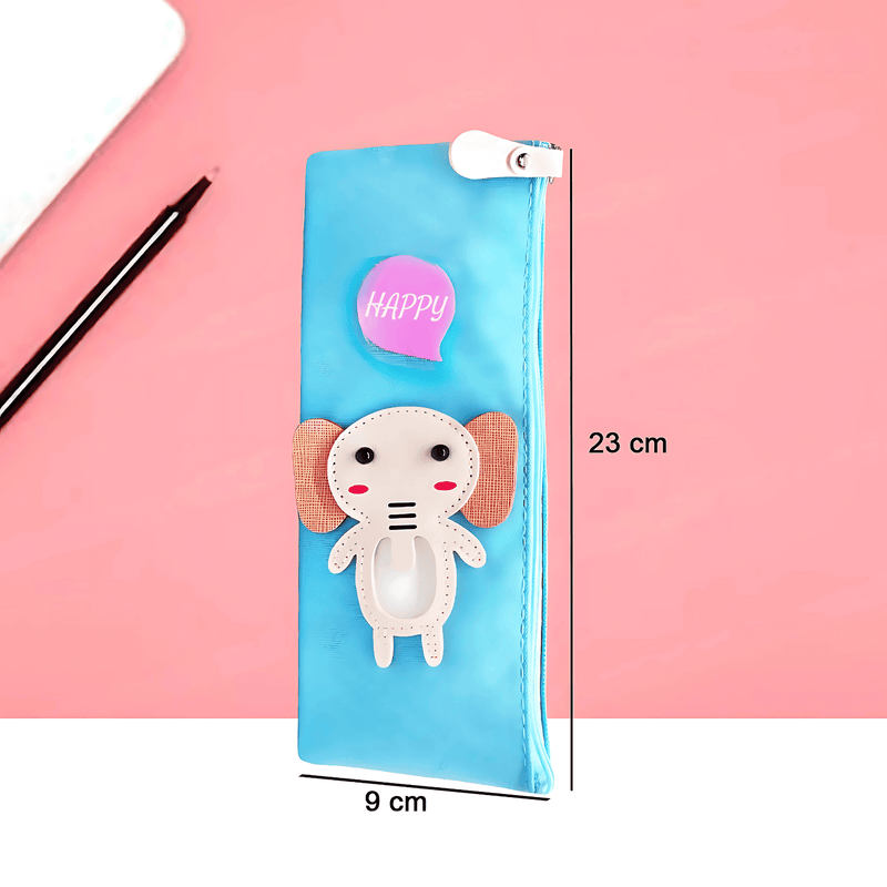 Cute Elephant Printed Zipper Pouch For Kids