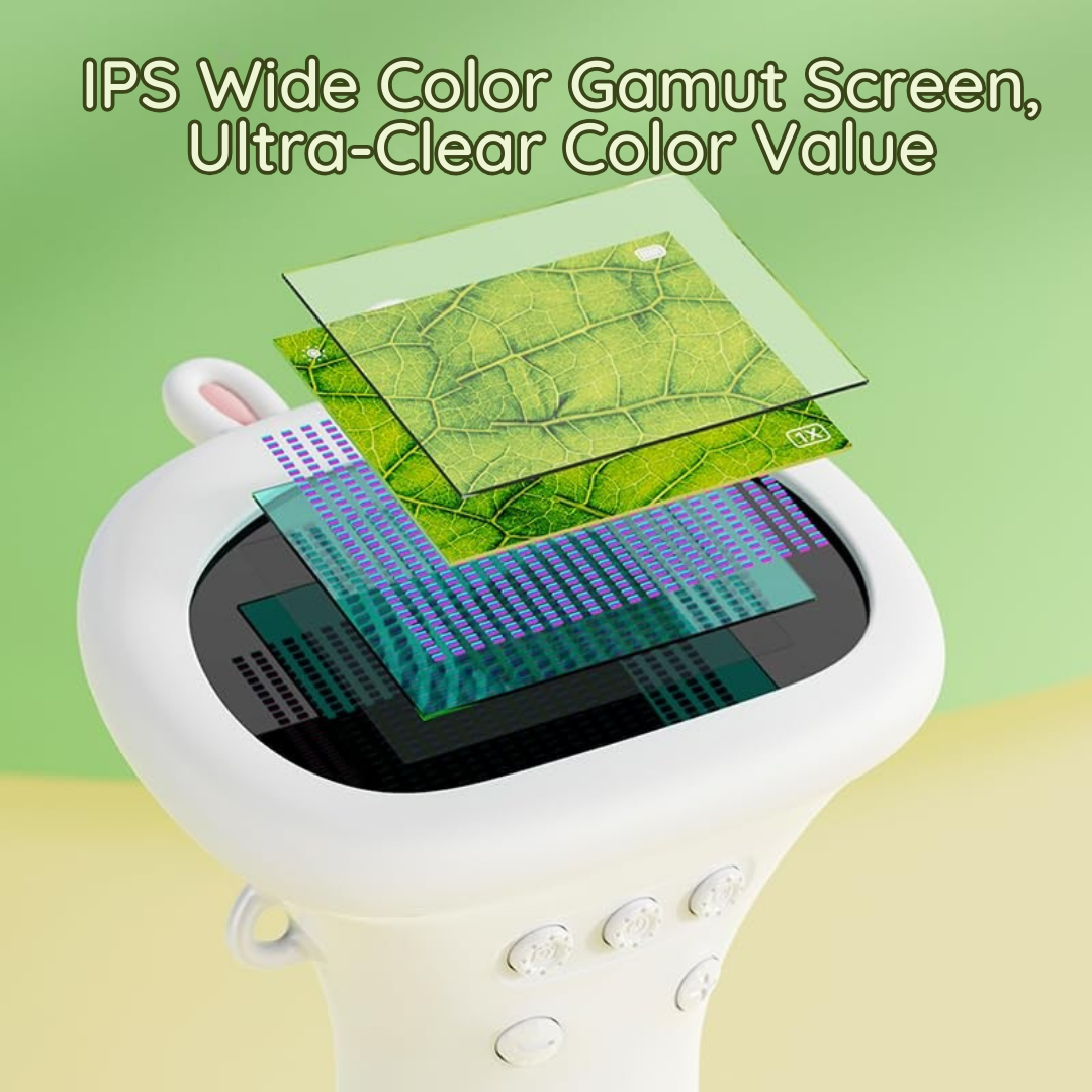 Portable Digital Microscope for Kids - 1000X Magnification, Adjustable LED Lights, and Built-in Storage