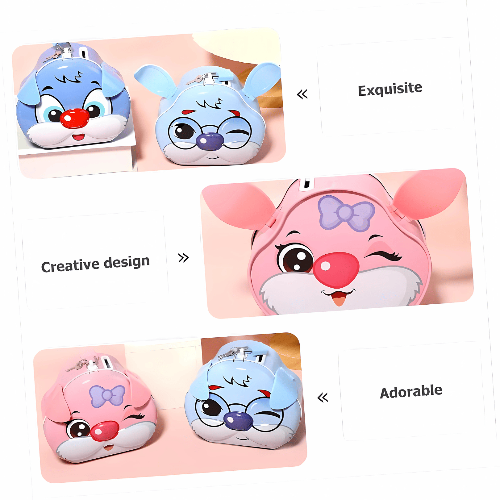 Cute Tiger Money Saving Piggy Bank with Lock For Kids