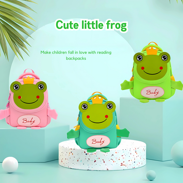 Cute Frog Shaped Backpack For School Kids