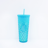 Studded Embossed Water Bottle with Straw - 720ml