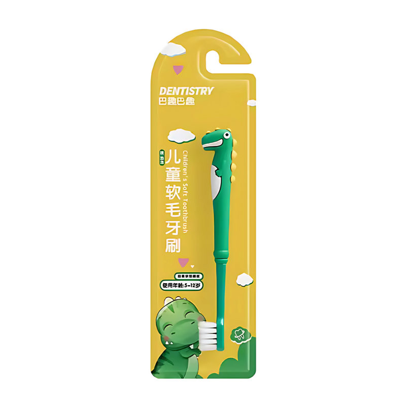 Dinosaur-Themed Kids Toothbrush - Ultra Soft Bristles (Pack of 4)