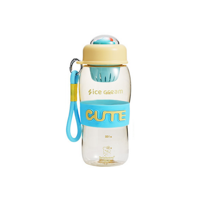 Water Bottle with Straw and Handle - 600ml