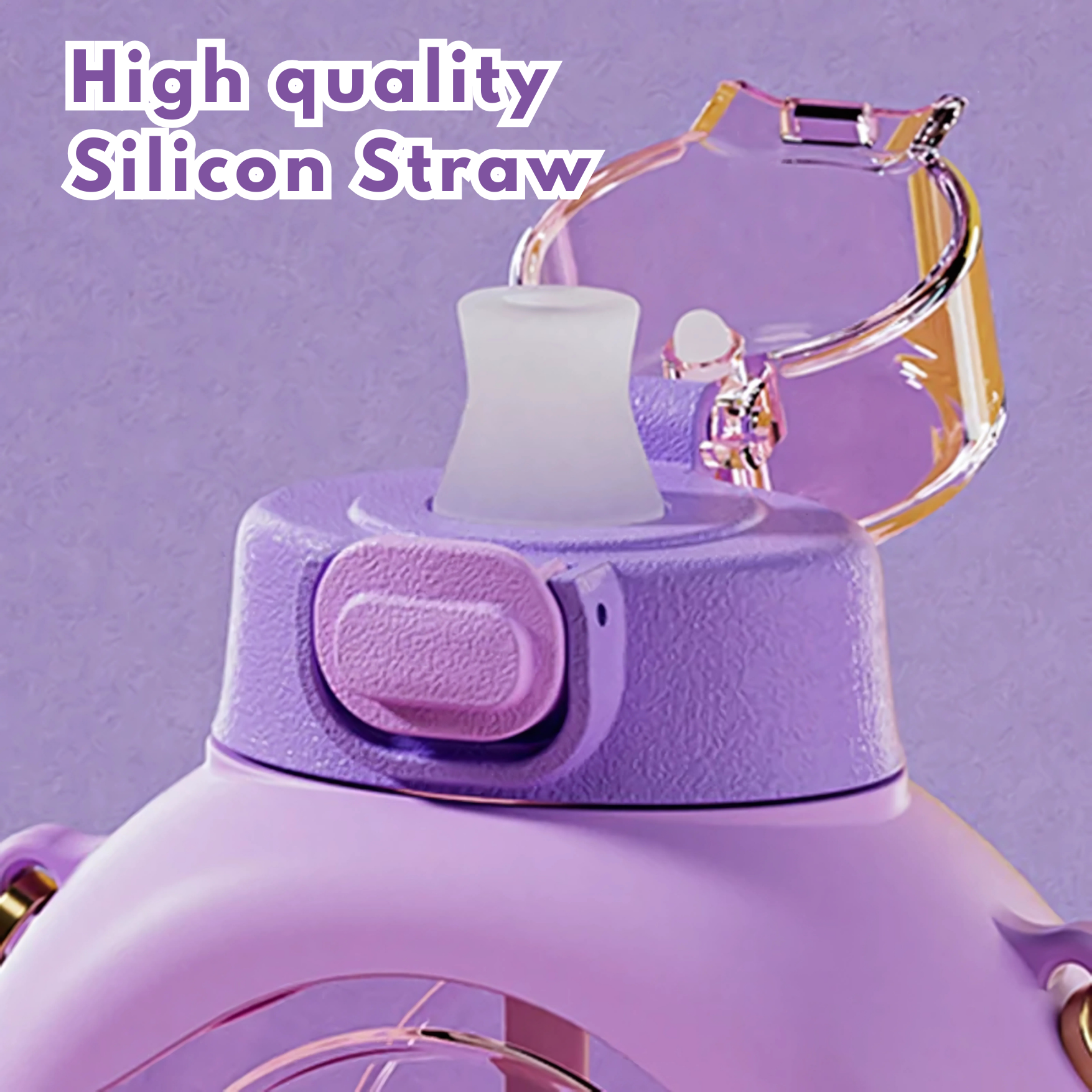 Round Straw Water Bottle with Adjustable Shoulder Strap – 500ml - Pack of 1