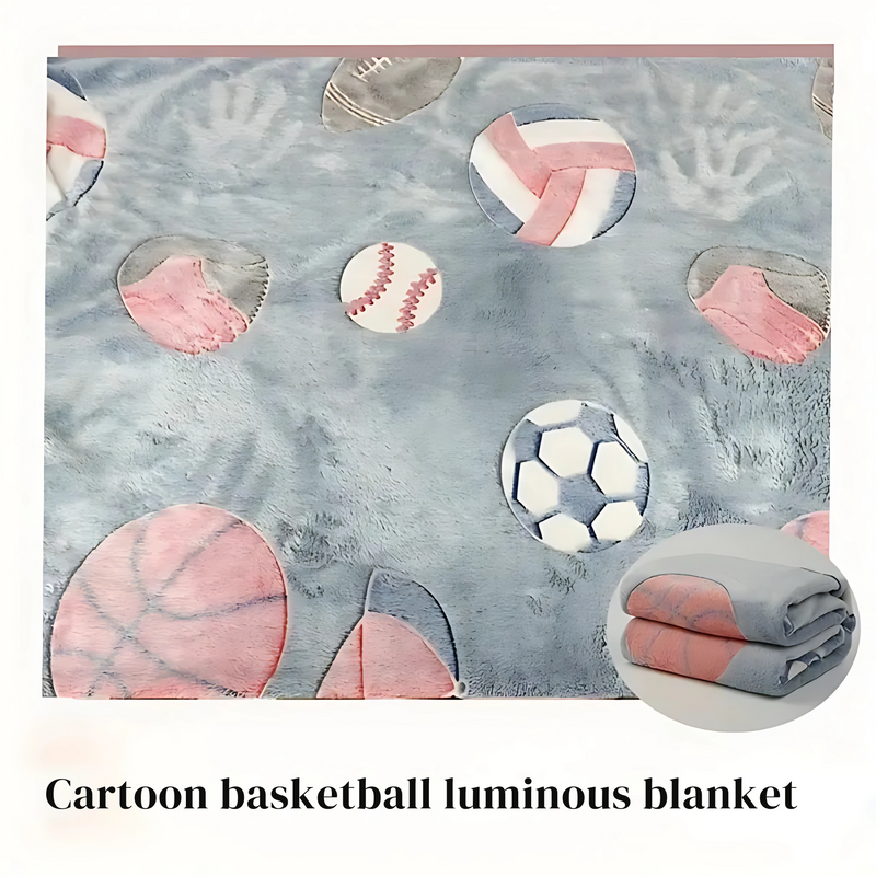 Glow in The Dark Blue Ball Blanket for Kids, Teenagers & Adults – Super Soft & Cozy, All Seasons Double Bed Blanket (200 x 230 cm, 78 x 90 Inches) blanket_381