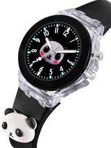 Unisex Kids Printed Dial Analogue Multi Function Watch Black Panda