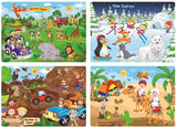 4-in-1 Safari World Jigsaw Puzzle for Kids (4 x 35 Pieces)