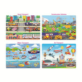 4-in-1 Transport Vehicles Jigsaw Puzzle for Kids (4 x 35 Pieces)