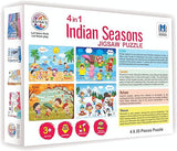 4-in-1 Indian Seasons Jigsaw Puzzle for Kids - 35 Pieces Each